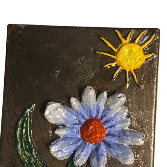 Metal Flower Sculpture OOAK Modern Art Home Decor Floral Statue - Picture 16 of 16